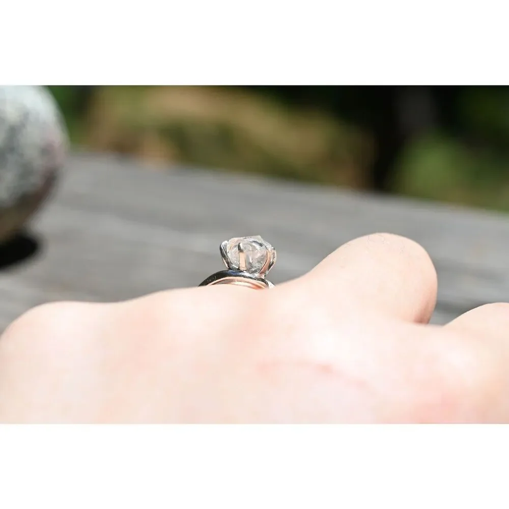 alternative raw diamond engagement rings, raw crystal size 4 5 6 7 8 8 9 10 11